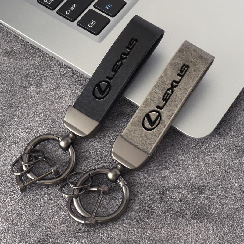Leather Car Key Ring Keychain Pendant For Lexus LS LC RZ IS350 ES300 GS350 CT200h GX460 LX570 RX500h NX300 UX260 LM Accessories