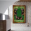 Fun Art Are You Pooping Poster Bathroom Funny Bathroom Sign Canvas Prints Cute Cat Cow Quote Art for Painting Wall  Toilet Decor No Frame
