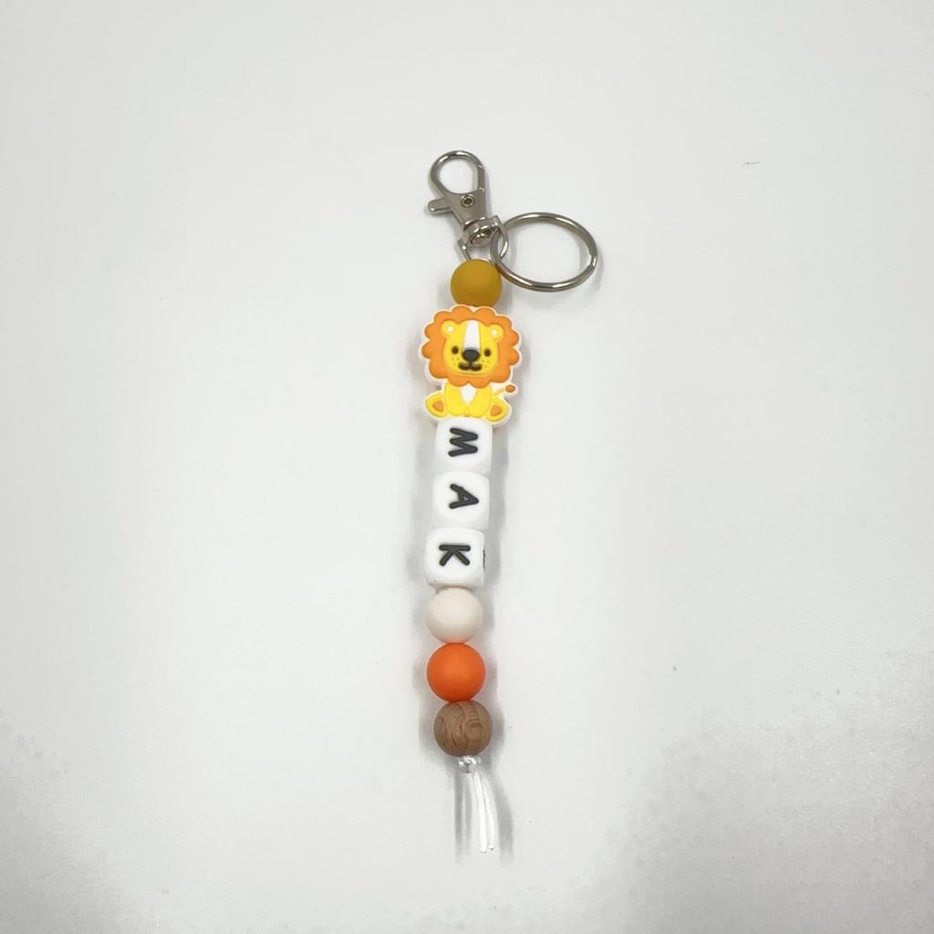 2025 Silicone Cartoon Animal Beaded Bracelet Keychain Pendant