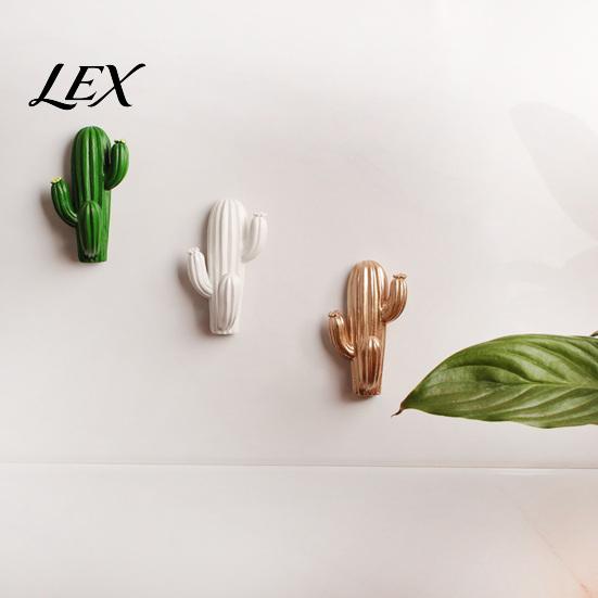 Entryway Key Organizers Cute Cactus Adhesive Hook, Nail-Free Resin Strong Load-Bearing Hanger, Hangers for Wall Mount Organizer Kitchen Towels