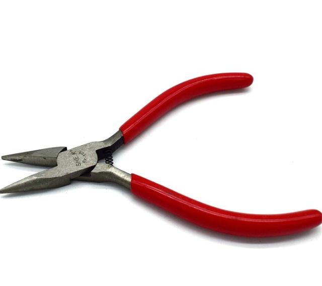 Плоскогубцы для ювелирных изделий, инструменты, плоскогубцы с круглым носом, плоскогубцы и плоские плоскогубцы с красной ручкой для изготовления ювелирных изделий