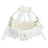 Wedding White Flower Basket Sufficient Capacity Lace Edge Elegant Romantic Flower Basket for