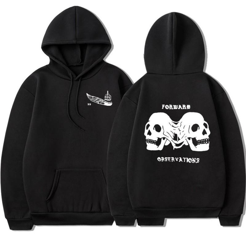 Punk Skeleton Graphic Hoodie Men Streetwear Casual Long Sleeve Pullover Hooded Sweatshirt