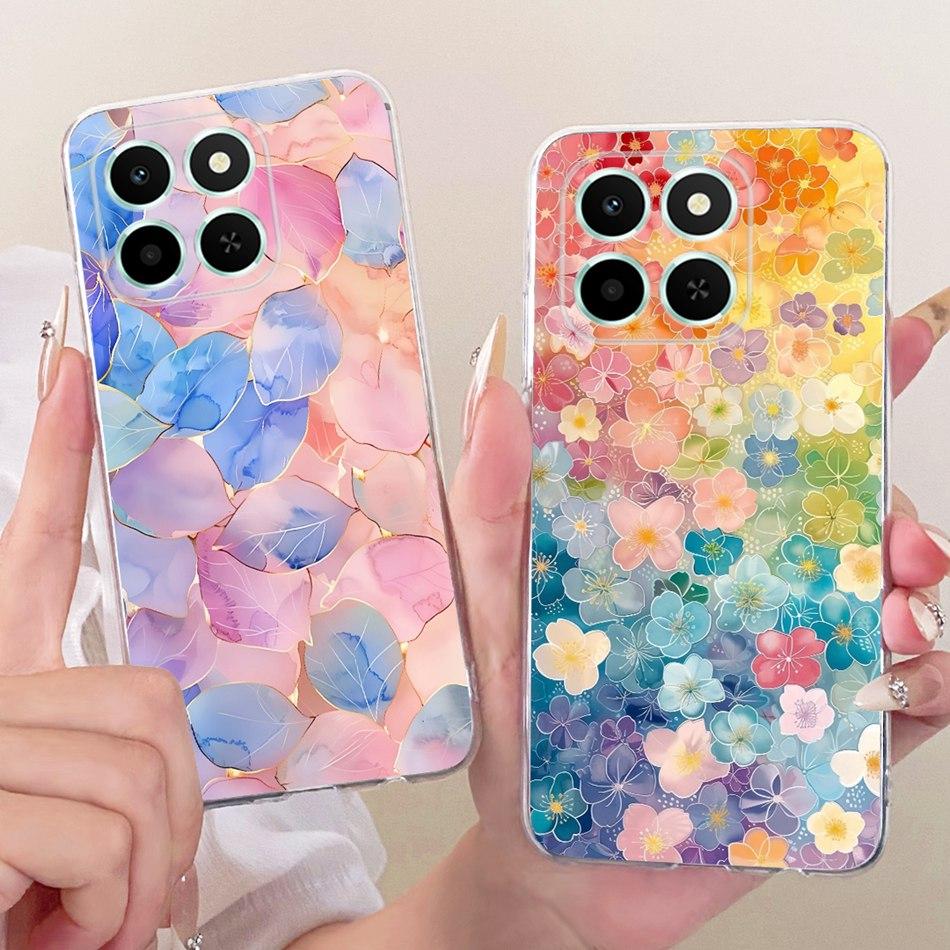 For Honor X6C Cute Flower Butterfly Cat Painted Case HonorX6c X 6C 4G NIC-LX1 LX2 LX3 Soft Silicone TPU Phone Cases