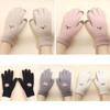 Cute Touch Screen Outdoor All Finger Gloves Fluffy Winter Gloves Knitted Mittens