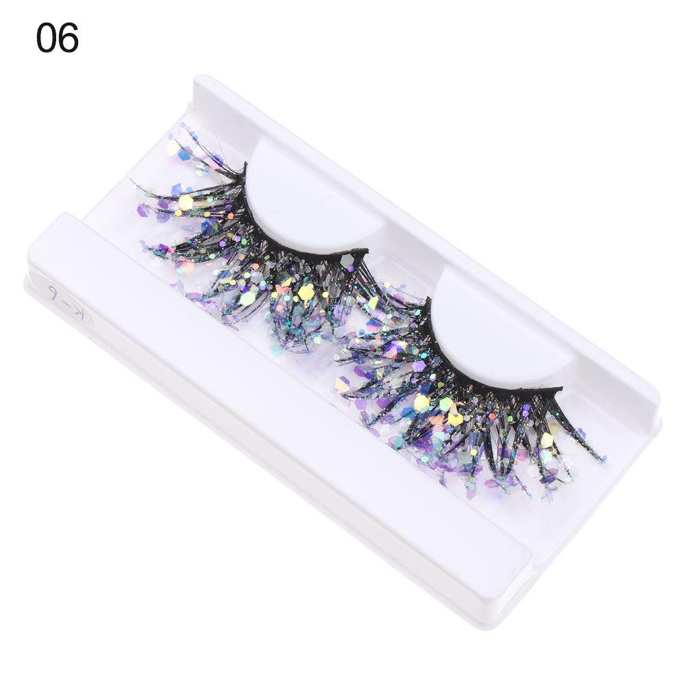 Sequin Glitter Powder Color Luminous Fake Lashes 3D False Eyelashes Nude Makeup Makeup Supplies