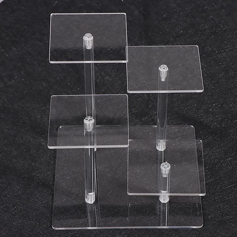 4 Layers Square Transparent Removable Acrylic Display Stand Holder Rack Kit Blind Box Display Stand Jewelry Holder Shelf