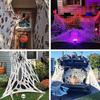 1 Set Halloween Spider Web with Stakes Glow In The Dark Stretchy Fabric DIY Cuttable Reusable Holiday Outdoor Garden Haunted House Decoration Cobweb