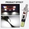 2Pc H1 H3 LED Bulb Car Fog Light Super Bright High Power 24 Chips 4014 SMD 12V 6000K