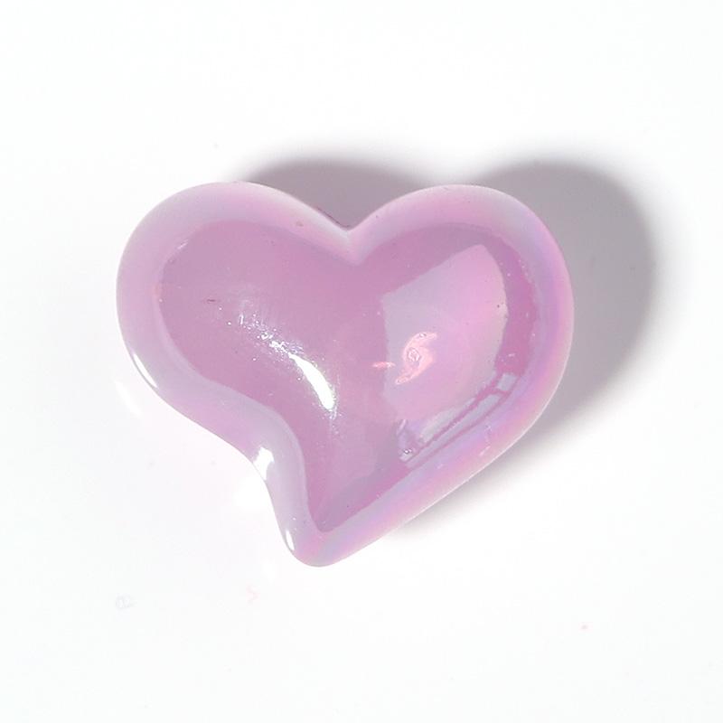 10Pcs/Lot 24×20mm Acrylic Beads For Jewelry Production Colored Heart Shape Hole Size 3.8mm Beads Diy Handmade Charm Headrope