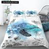 Sea Turtle Duevt Cover Set King Size Ocean Turtle Themed Comforter Cover for Teens Boys and Girls Soft Polyester Quilt Cover