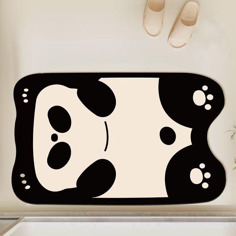 Cartoon bathroom absorbent and easy to dry foot mat, anti slip mat for entering the home, bathroom diatomaceous earth floor mat