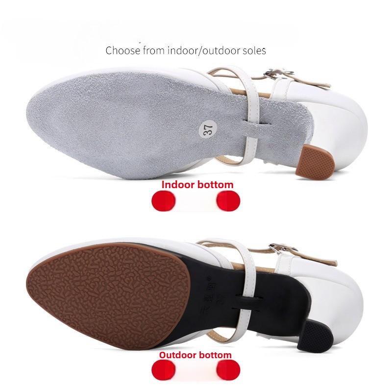 Туфли для латиноамериканских танцев Белые Профессиональные женские танцевальные туфли Мягкая подошва 5 см/7 см Zapatos