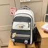 Women's Large Capacity Baackpack Color Block Middle School Schoolbag Cartoon Backpack