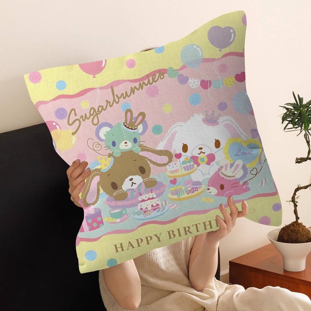 Мультяшная Милая Подушка-Чехол S-Sugarbunnies Чехол для Подушки-Пледа в Машину Чехол для Подушки на Диван Машину Рождественский Подарок 40x40см 45x45см