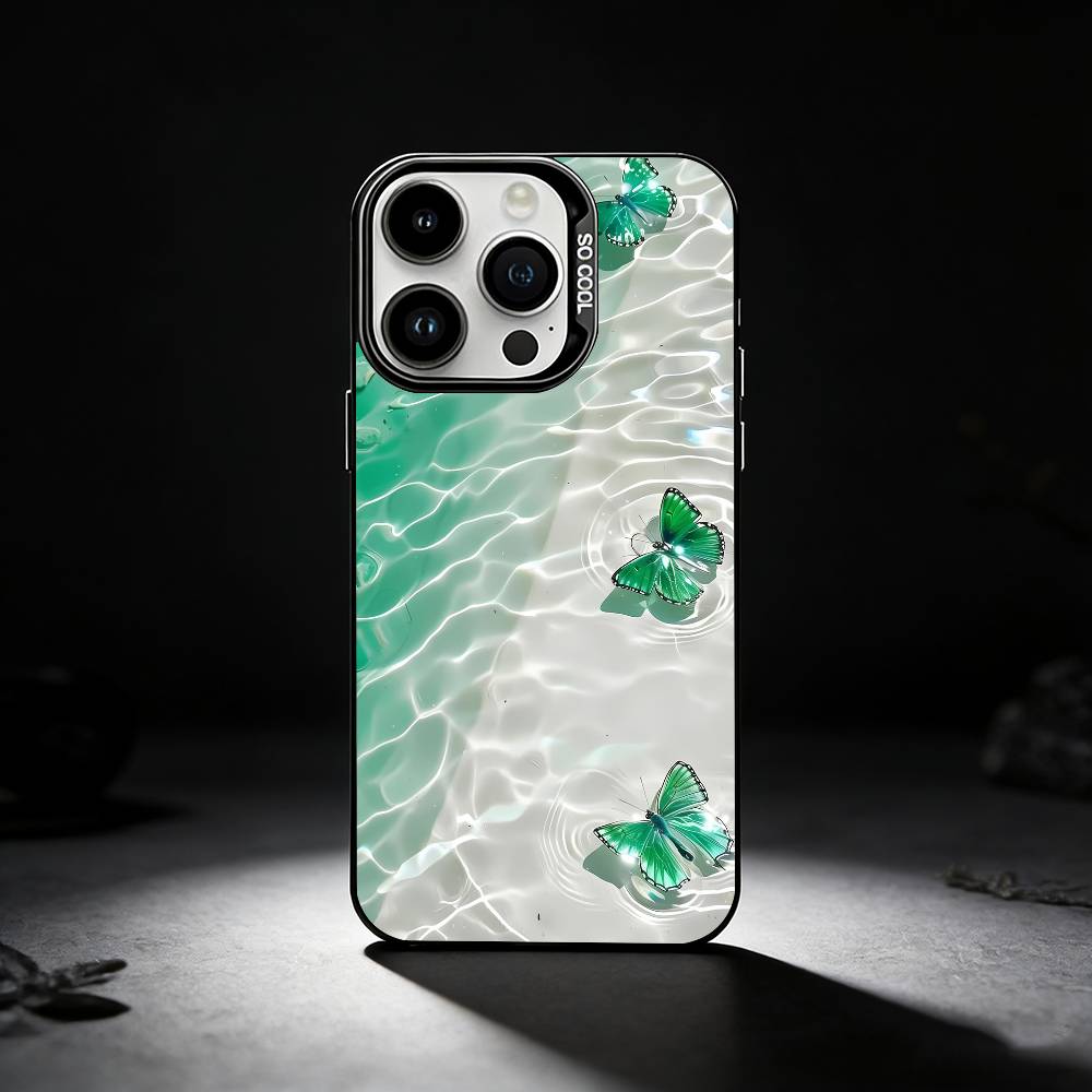 Translucent Water Ripple Phone Case For iPhone 17,16,15,14,13,12,11 Plus,Pro Max,XS,Colored silver phone case