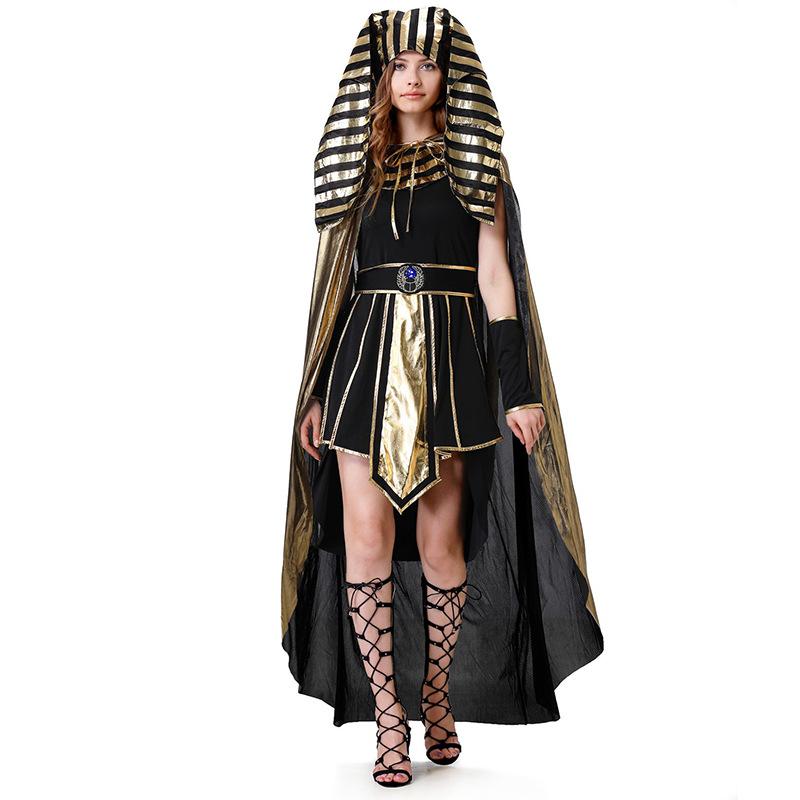 Halloween Adult Egyptian Costume Pharaoh Cleopatra Men's and Women's Ancient Greek and Roman Queen Performance Suit