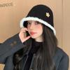 New Autumn and Winter Hats for Women Solid Color and Versatile Imitation Lamb Velvet Fisherman Hats In Winter Warm Big Head Buckle Hat Trendy