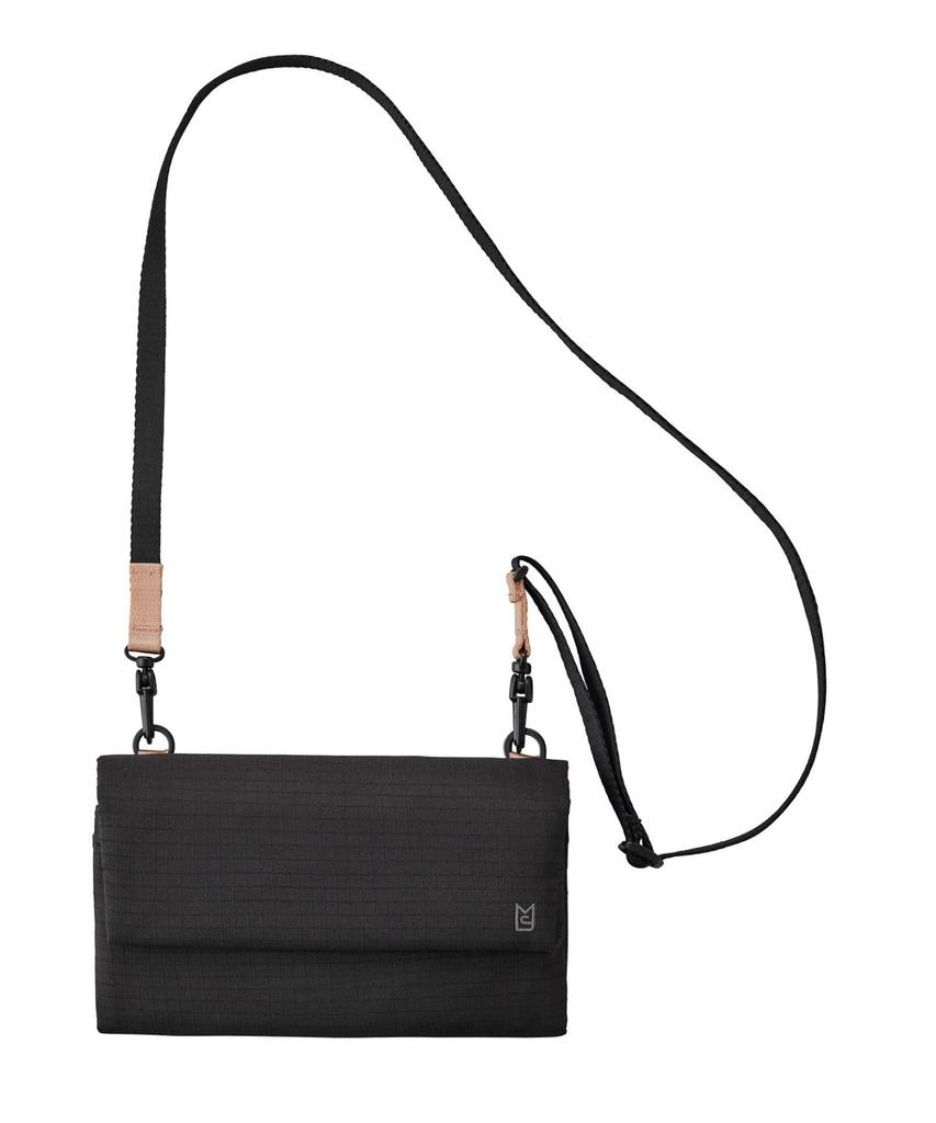 Millet Multi-Shoulder Bag, Small, Crossbody, with Detachable Pouch, Wallet, Travel, Water-Repellent, Men's and Women's, Hutte, Black, MLS939-BK