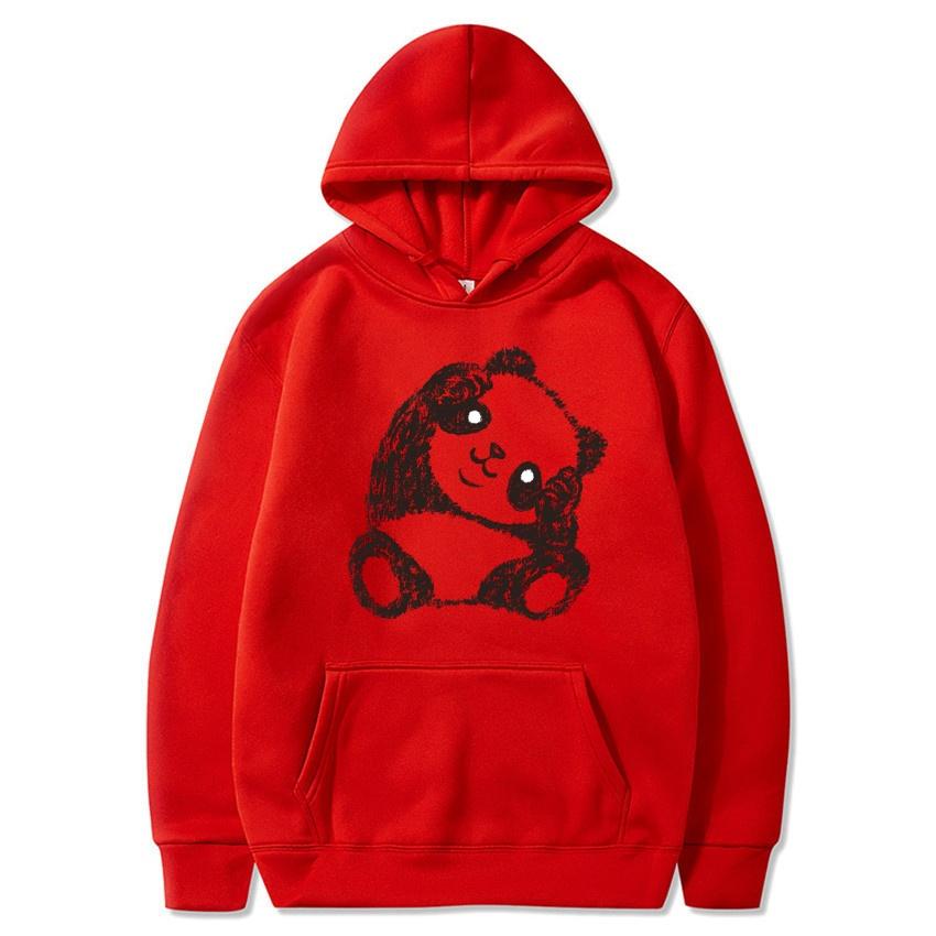 Autumn and winter new panda cartoon printed hoodie classic style college style men's and women's pullovers daily warm hoodie