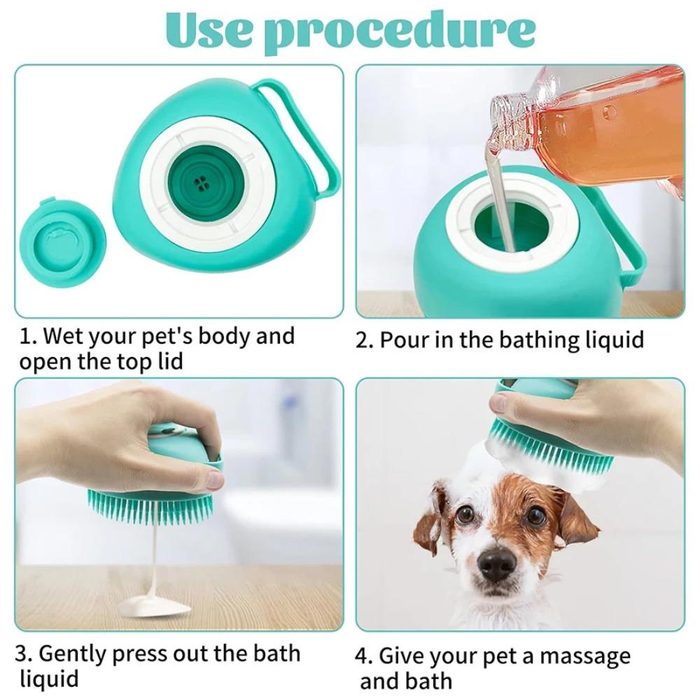 Bathroom Massage Comb Soft Silicone Silicone Bath Brush Safety Shampoo Brush Dog Cat