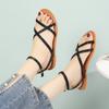 New Shoes Female Ankle Strap Women's Sandals Summer Open Toe Buckle Solid Outdoor Beach Casual Flat Large Size Sandals