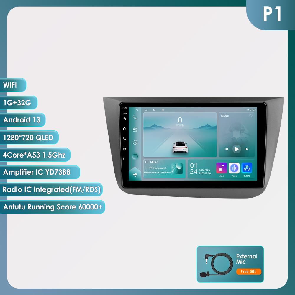 OSSURET AI Voice Wireless CarPlay Android 13 Автомагнитола для Seat Altea 2004 - 2015 Toledo 3 Автомобильный мультимедийный проигрыватель интеллектуальный RDS GPS 2Din Автомагнитола