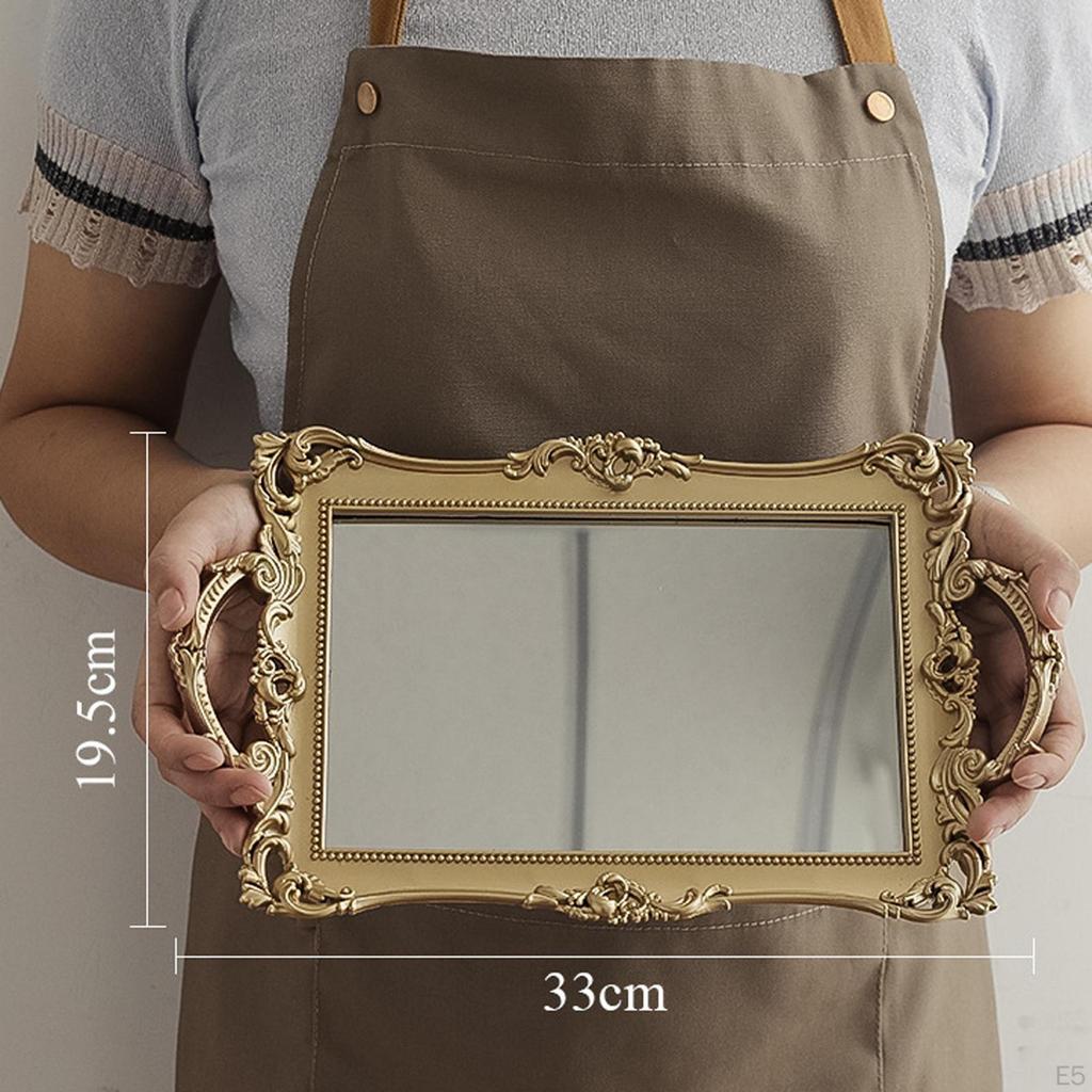 Декоративный сервировочный поднос, зеркальный лоток-органайзер для ювелирных изделий, туалетные лотки для