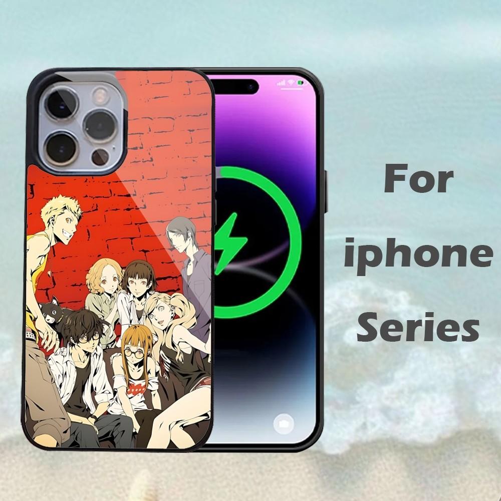 Чехол для телефона Persona 5 Аниме Для iPhone 16 15 14 13 Pro Max 11 12 Mini Зеркало Алекса Для беспроводной зарядки Magsafe Чехол