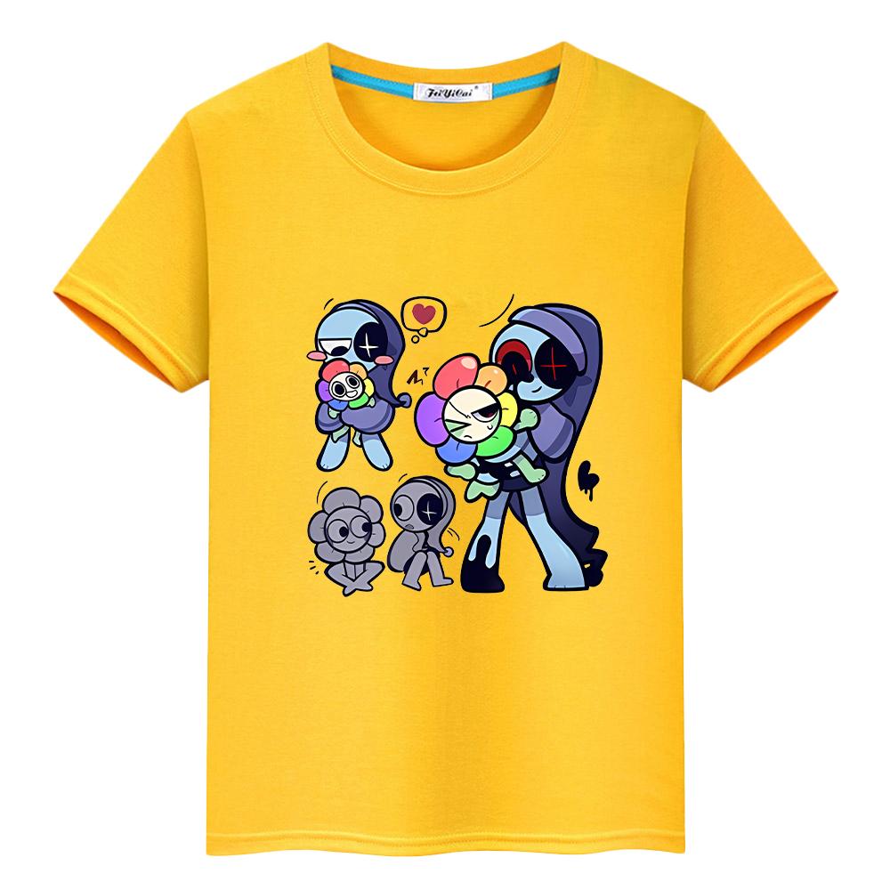Dandys World Print T Shirt for Kids Boy 10year Tops 100%Cotton Cartoon Tees Anime Short Pride Tshirt Y2k One Piece Girl Clothes
