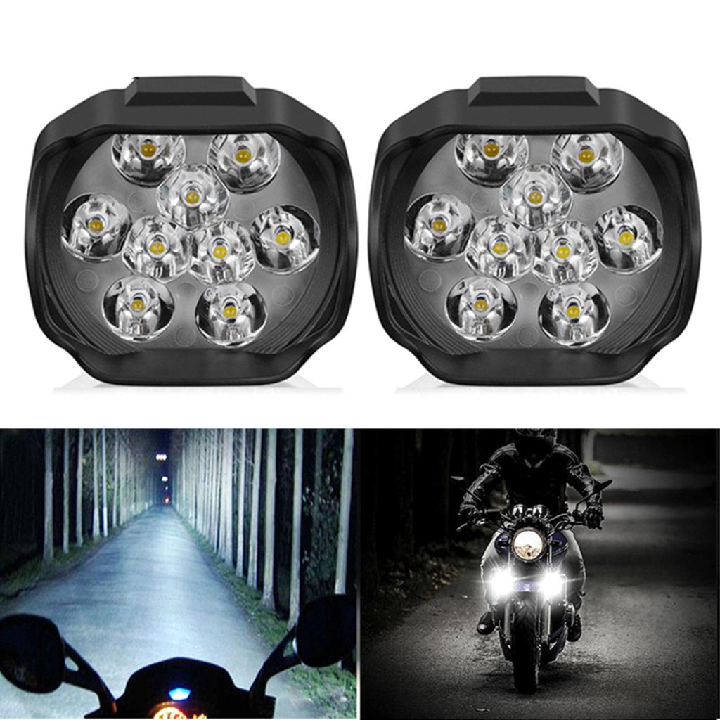 2Pcs Motorcycle Leds External Light 6000K IP68 Waterproof Electric Vehicle Scooter Headlight Driving Fog Lamp