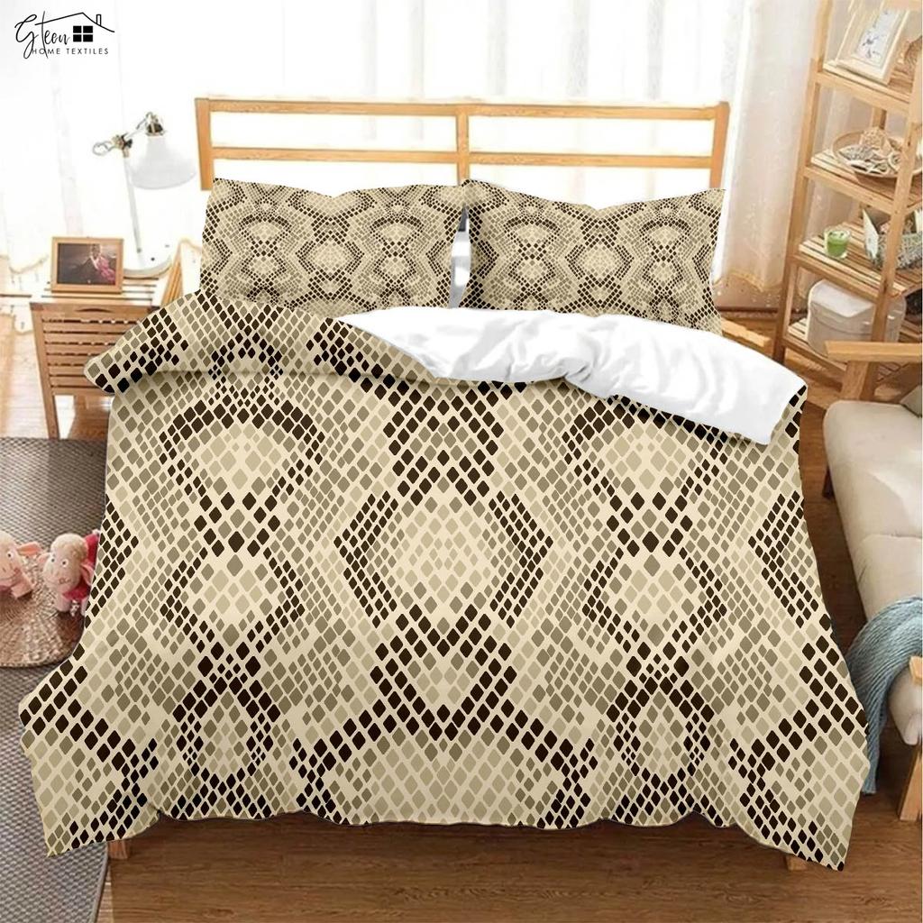 Vintage Animal Texture Leopard Print Bedding Set Soft and Comfortable Down Quilt Cover Set 3-piece Kids Quilt Cover Set