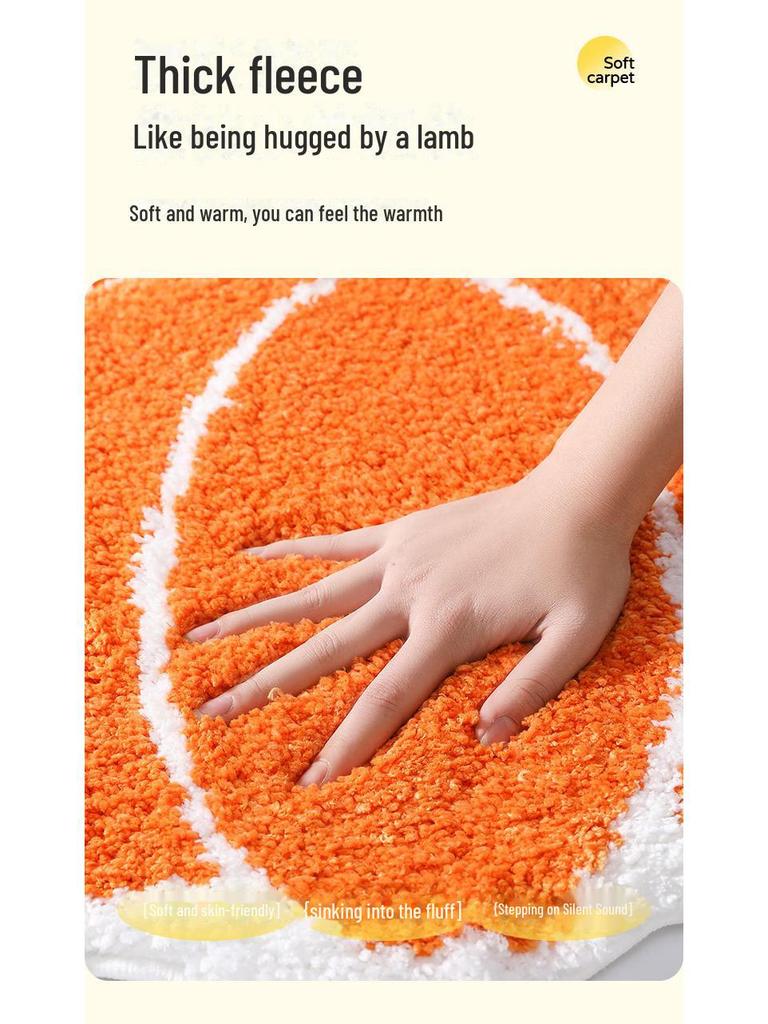 New Creative Pumpkin Flocking Non-Slip Absorbent Bathroom Door Mat