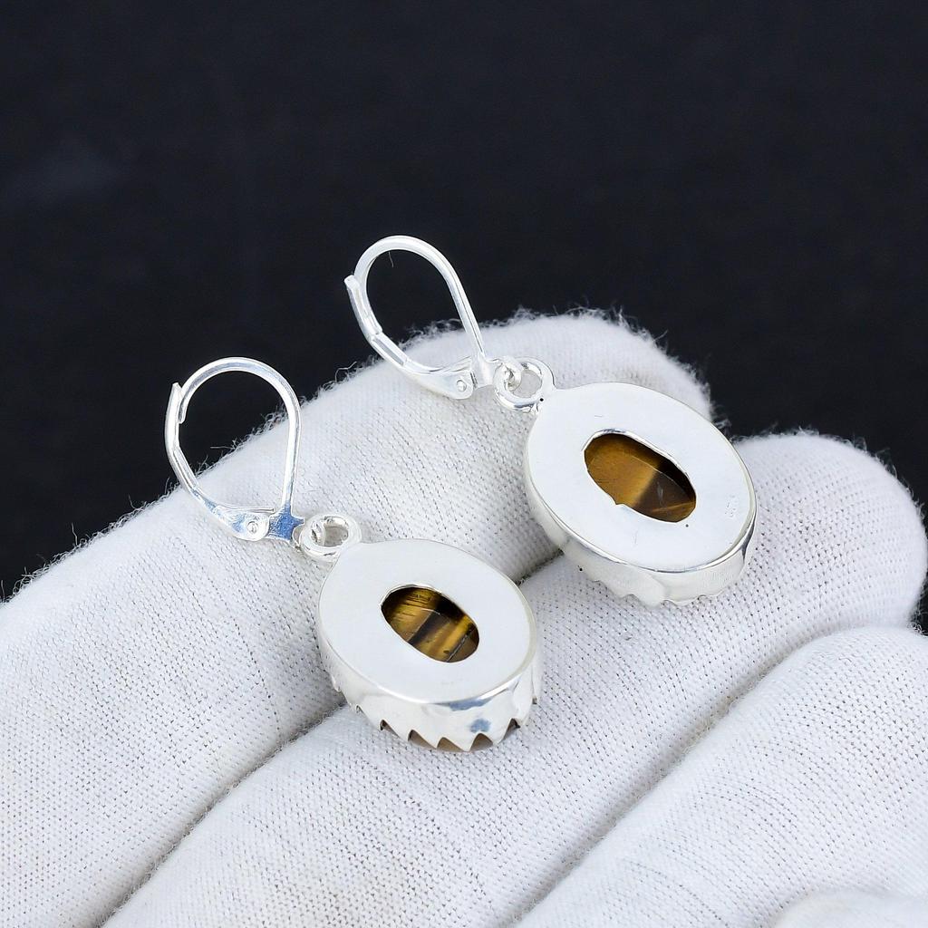 Серьги из натурального драгоценного камня тигровый глаз 925 пробы из стерлингового серебра, серьги-подвески из серебра в стиле бохо, подарки для вечеринок, подарки для нее