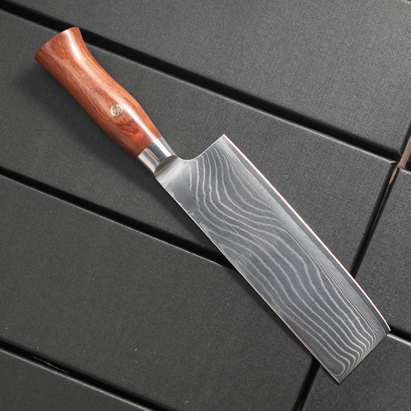6.9 Inch Nakiri Knife Damascus Steel Blade Wood Handle Chef Slicing Vegetables Cleaver Meat 9Cr18CoMov Kitchen Knife Messer