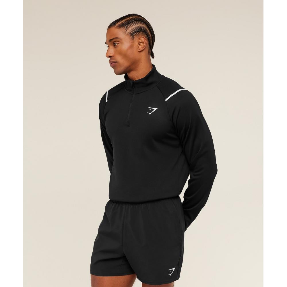 Gymshark Arrival Contrast 1 4 Zip Black A5b2b Bdkq
