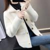 Fuzzy Cardigan Sweater for Women Imitation Mink Velvet Jacket Women Short Mohair Cardigan  Lapel Knitted Cardigan Sweaters with Pockets
