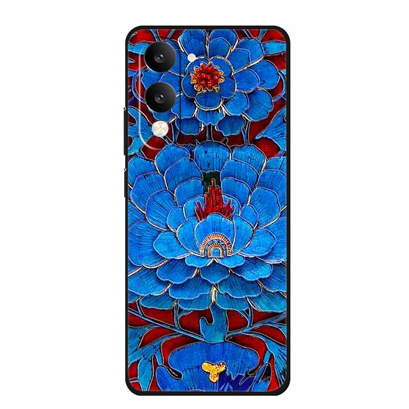 Чехол для Vivo iQOO Z10 Lite 5G I2409 3D тиснение Цветы Рельеф Мягкий Силиконовый Чехол Для Vivo iQOO Z 10 Lite Чехол 6.74" Funda Оболочка