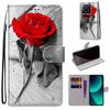 Fashion Painted Pattern Cover Lanyard Flip Leather Case For iPhone Samsung Huawei Honor Xiaomi Redmi OPPO Realme Moto Asus