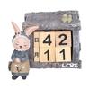 Rabbit Cabin Calendar Ornament for Home TV Cabinet Wedding Decoration Living Room