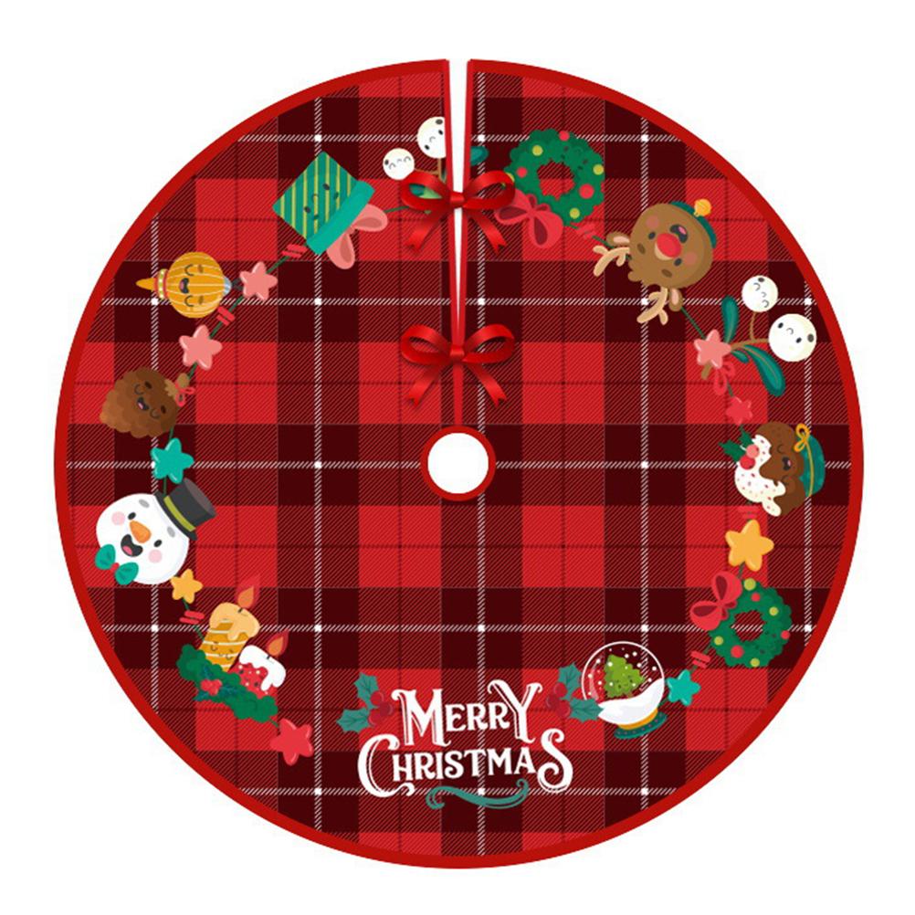 90cm Christmas Tree Skirt Brushed Cloth Carpet Personality Pattern New Year Christmas Tree Floor
