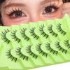 7 пар накладных ресниц из искусственного меха в стиле манга и аниме, драматичные накладные ресницы, удлинение для женщин и девушек