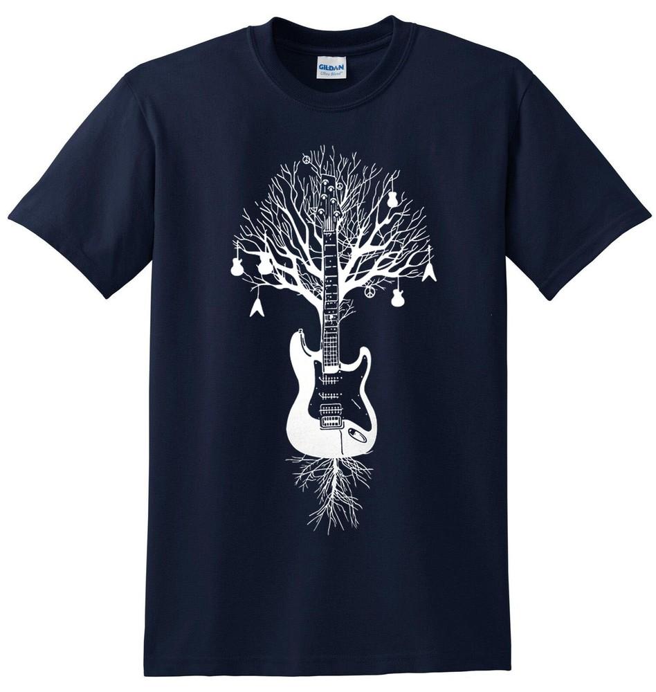 TREE OF GUITARS TSHIRT Acoustic Guitar Tree of life Rock Peace Bass Music Top
