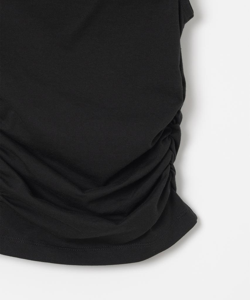 MILLO WOMEN Asymmetric Shirred Top [Black]