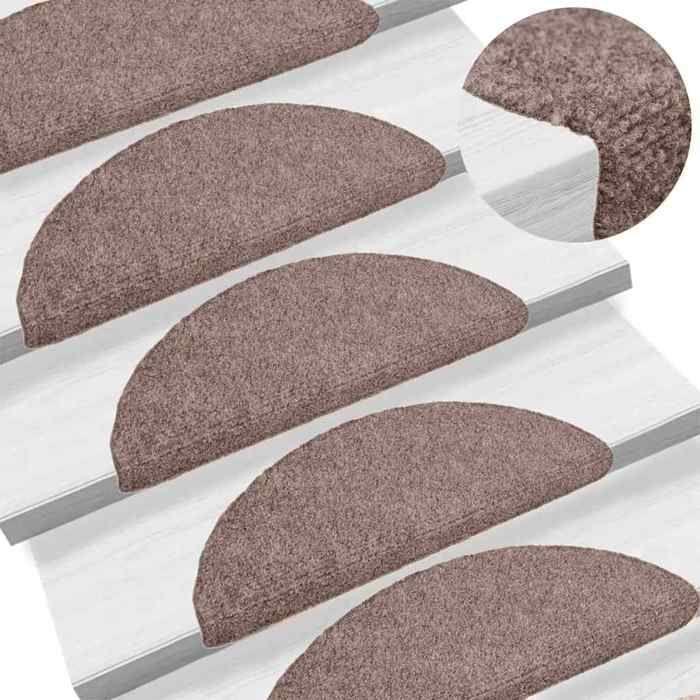 VidaXL Self-Adhesive Stair Treads 30 Pieces 65 X 21 X 4 Cm Light Brown Semicircular Large 3365655