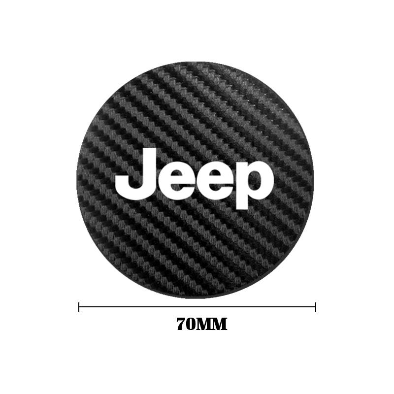 AIY5 Car Waterproof Anti Slip Mat Coaster Silicone Water Cup Mat For Jeep Grand Cherokee Wrangler JK Gladiator Compass Renegade