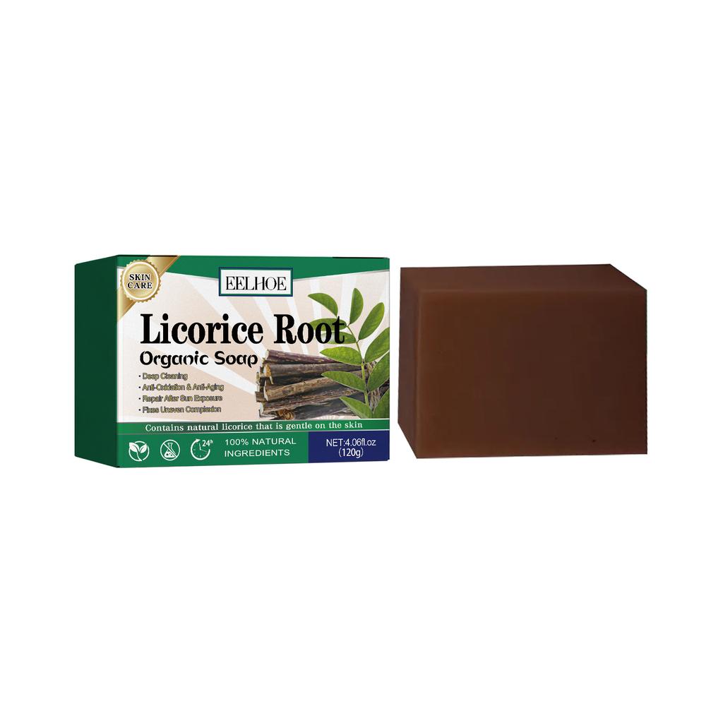 EELHOE Licorice Root Cleaning Soap Deep Cleansing Soap Bath Soap Whitening Soap Hydrating Cleaning Get Rid of Blackheads