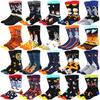 Unisex Painting Style Astronaut Man Socks Cotton Harajuku Colorful Full Socks Women Space Streetwear 1 Pair Size 38-46
