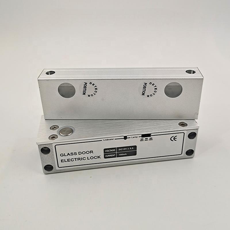 12VDC 400KG/850lbs Commercial Office Frameless Emergency Rimless Tempered Glass Door Locks with Time Delay and signal Feedback