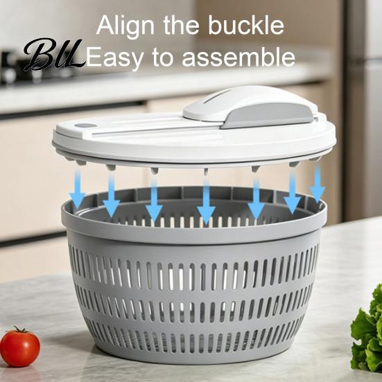 Detachable Drain Basket Vegetable Salad Spinner, Bowl And Mesh Design, Manual Non-slip Food Spinner Hand-Centrifugal Dehydration System, Quick Drying